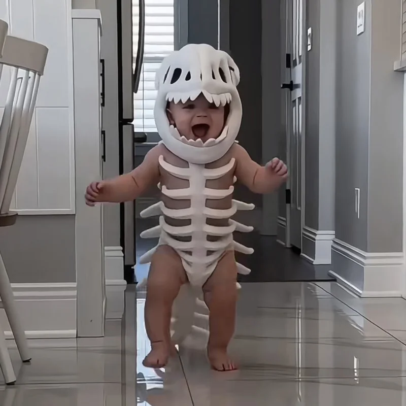 Hot Selling Dinosaur Skeleton Plush Toy 90cm Kids Dinosaur Skeleton Headgear Funny Creative Stuffed Plush Toy Gift