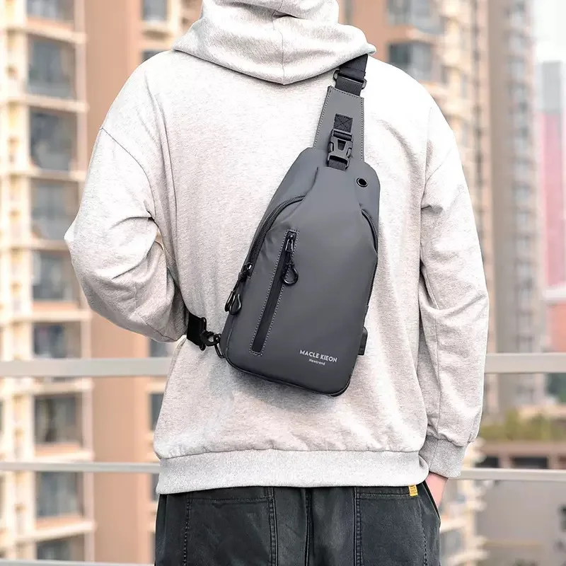 

Casual Men's Chest Bags Waterproof Large Capacity Chest Bag Men Adjustable Strap Outdoor Fanny Pack Travel Hiking Shoulder Bags