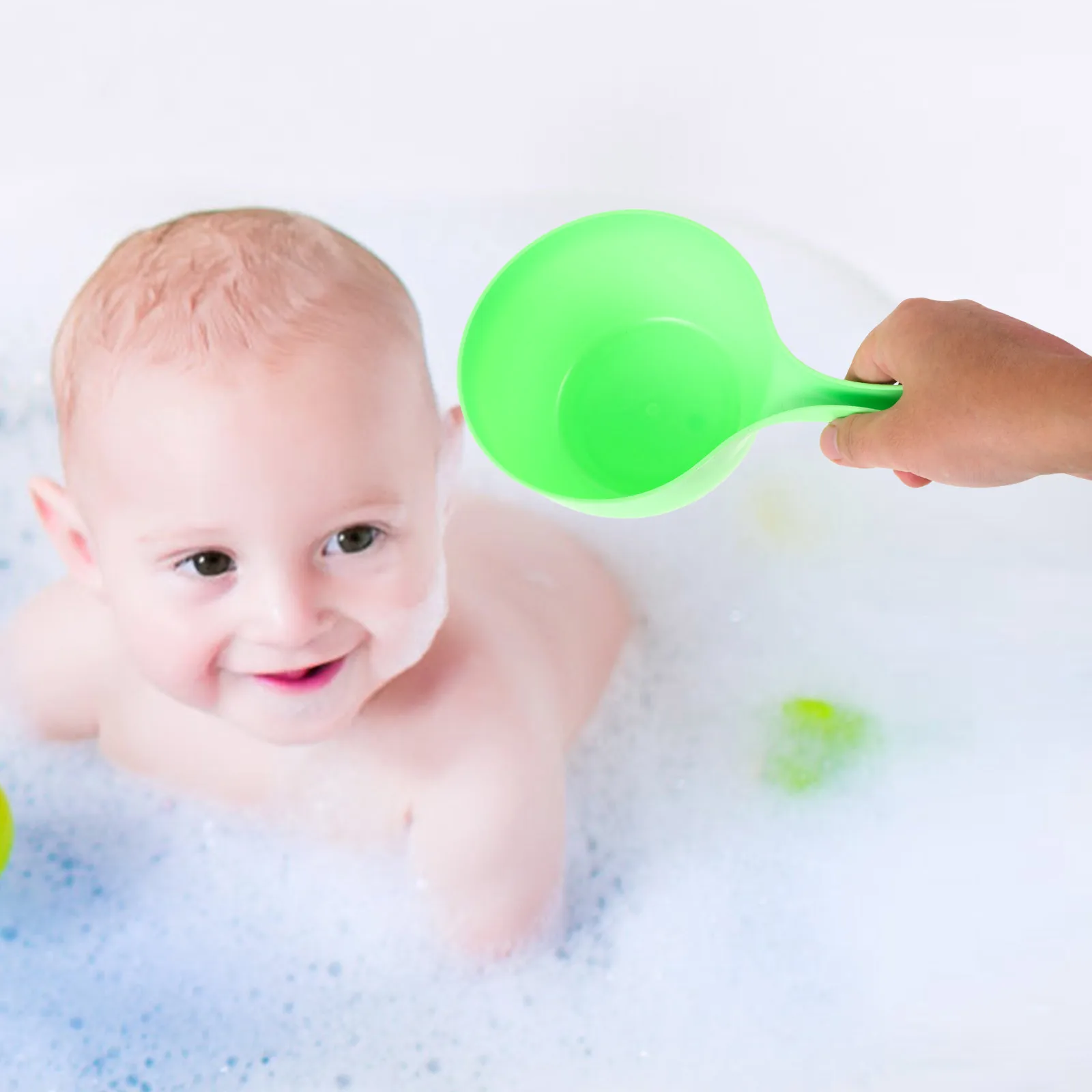 3 pezzi mestolo da cucina in plastica spessa paletta da bagno ergonomica mestolo per acqua domestico per lavare frutta e verdura