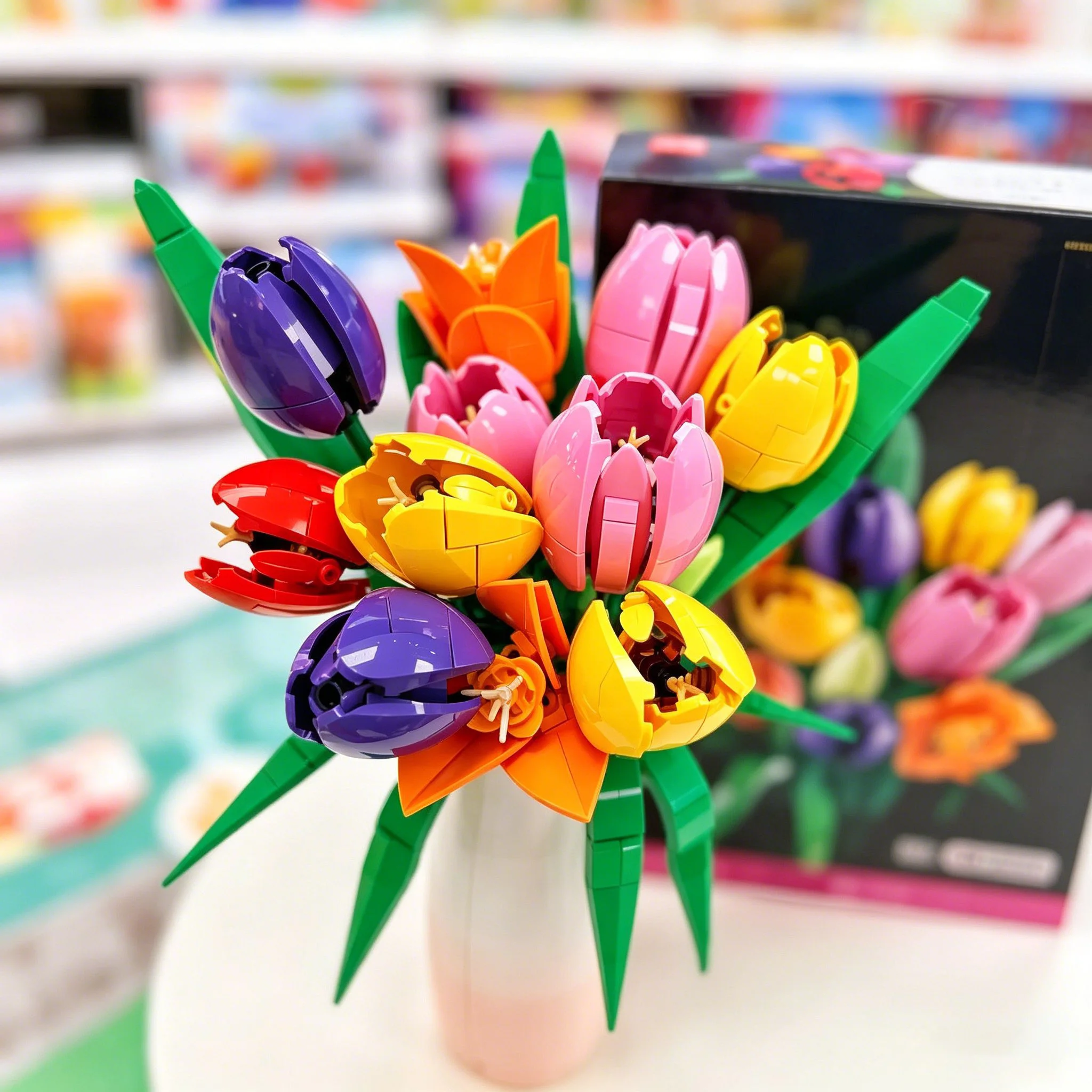 Simulated Rainbow Tulip Bouque - Home Decor Tulip review and price