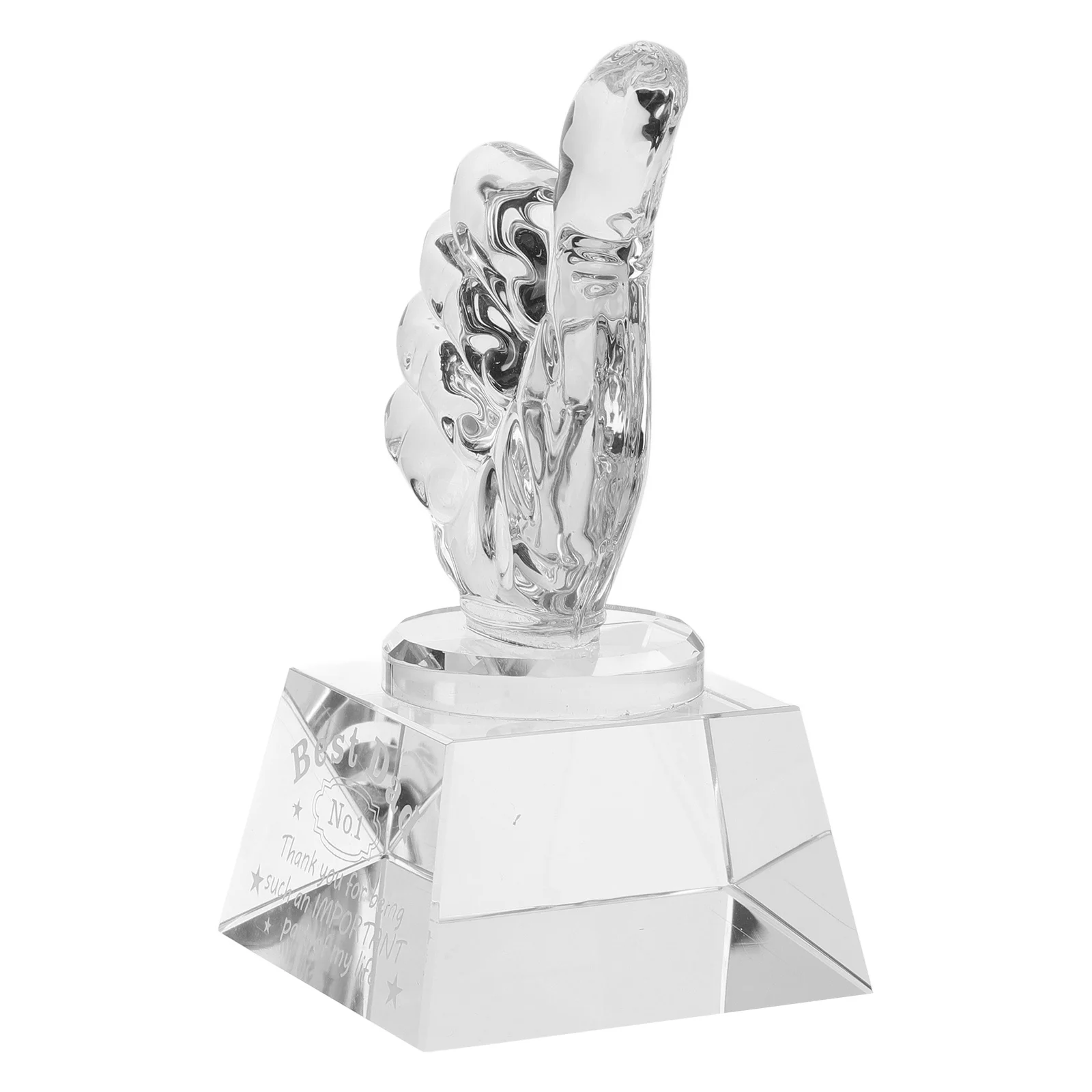 

Crystal Thumb Trophy Clear Finger Shape Award Decoration for Party Celebration Home Office Display Appreciation Gift