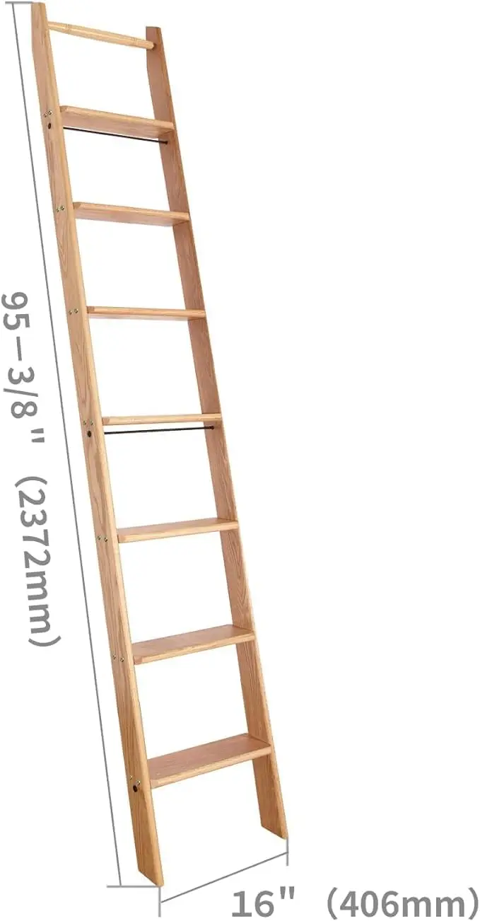 96 Inch Library Ladder,Multi-Use For Loft Stairs/Bookshelf(Sliding Hardware Is Not Included)