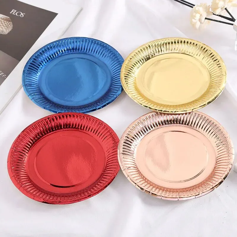 18X18CM 30 Piece Disposable Party Supplies Paper Tray 7-inch Home Solid Color Healthy Environmentally Friendly Dining Plate