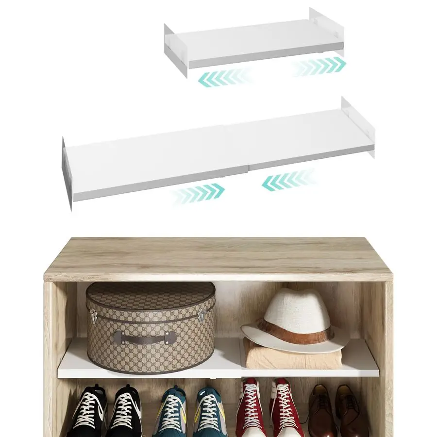 

Adjustable Closet Shelves Organizer, Shelves for Closet Organization, Expandable Tension Shelf Storage Rack for Cabinet Wardrobe