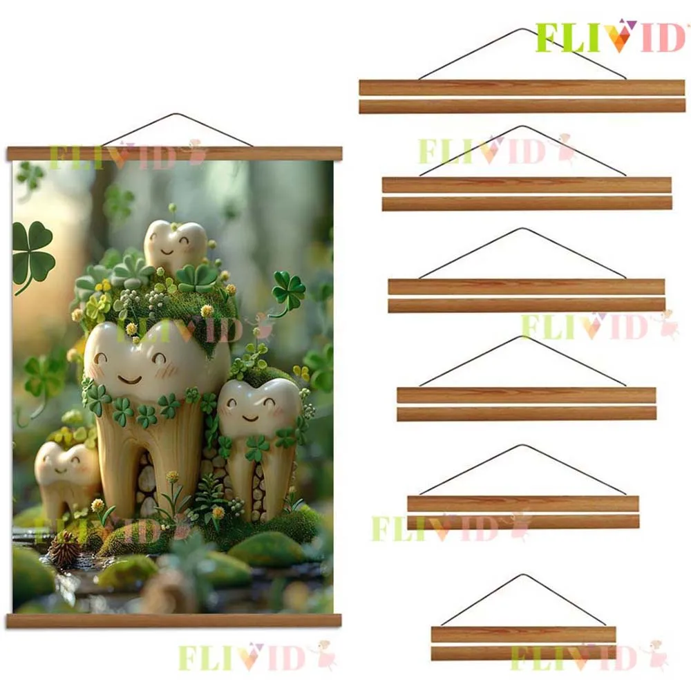 

1pc 21cm-51cm Magnatic Picture Canvas Painting Frame Poster Hanger Teak Wood Photo Frame Gold Black Walnut Wall Frame