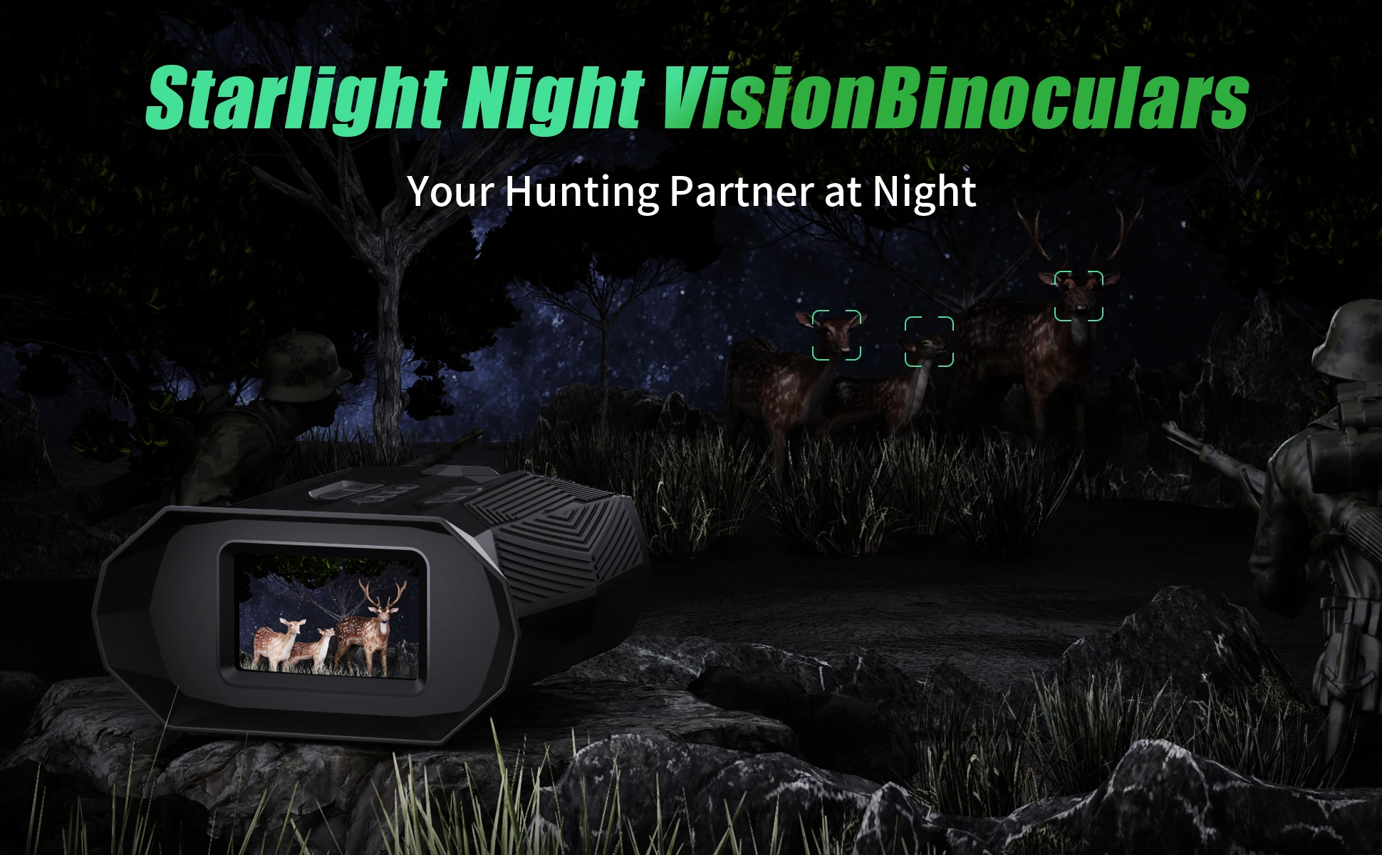 LK300 LK400 Built in 4000mAh Rechargeable Battery 7Inch visual Display FOCUS20x ZOOM Full Color Night Visiok Binoculars