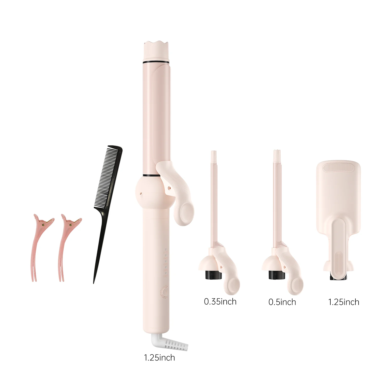 Multi-in-One Curling Iron Set Interchangeable Heads 32mm Ceramic Coating Negative Ions Auto Shut-off Hair Styler for Women