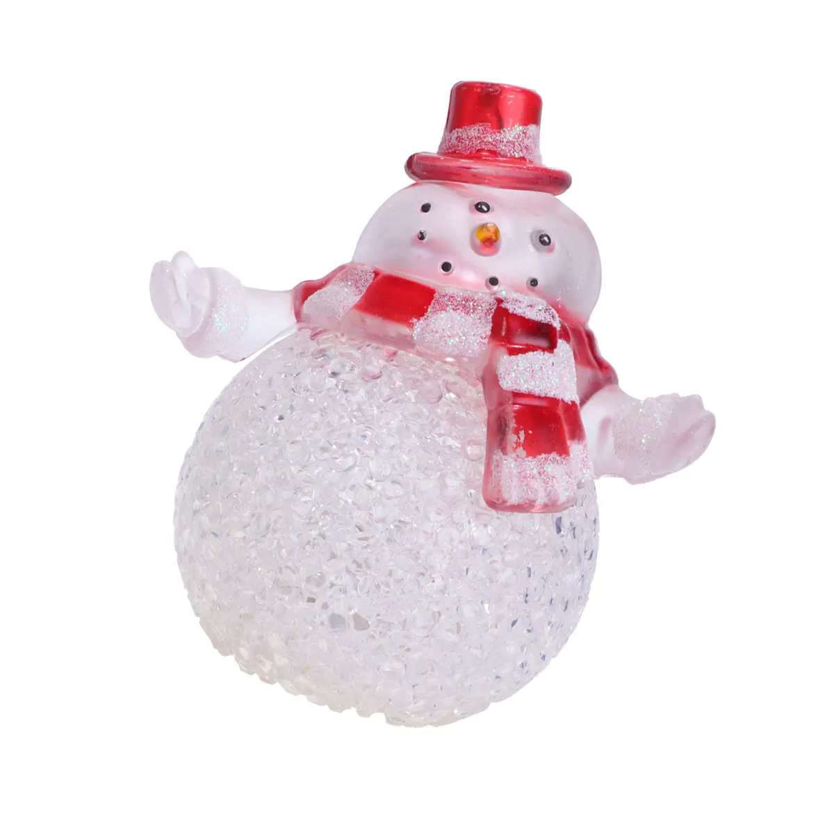 

Christmas Snowman Shape Night Light Creative Acrylic Colorful Crystal Ball Table Atmosphere Gift Bedroom Bedside Table