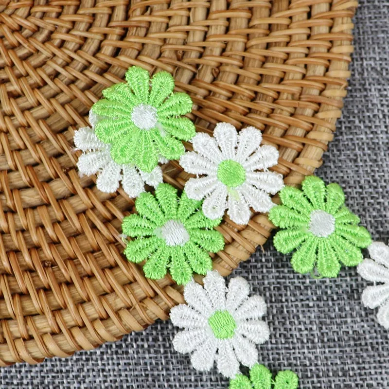 Daisy Flower Lace Trim Knitting Wedding Embroidered DIY Handmade Garment Sewing Supplies Crafts