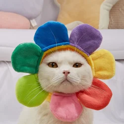 1Pcs Pet headgear cute dog teddy dress sunflower cat headdress wig cat headgear hat