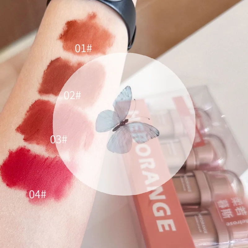 HERORANGE Matte Velvet Lipstick Long Lasting Lip Gloss Tint Waterproof Sexy Red Orange Lips Makeup For Women Lip Glaze Cosmetics