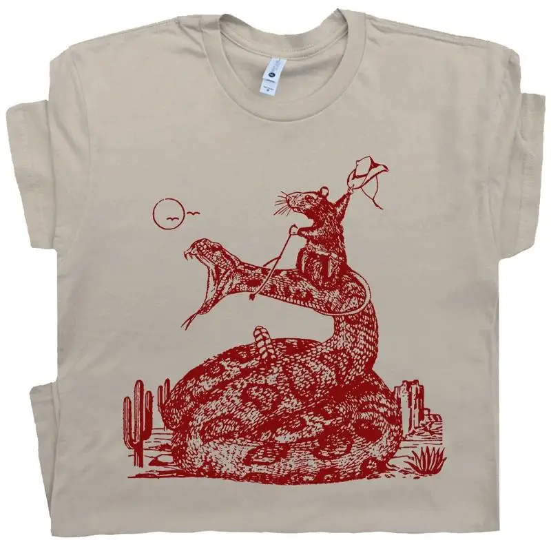 Funny Mouse T Shirt Cowboy Cool Rodent Snake Western Theme