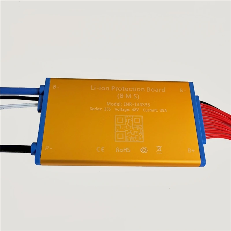 13S 48V 15A 25A 35A Li-ion Battery BMS PCM PCB with Balance Temperature Protection & on/off Switch Lithium Battery Accessories