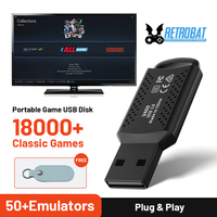 KINHANK Retrobat 128G U Disk USB3.0 with 18000 Retro Games 50 Emulators For PSP/PS1/DC/N64/MAME Plug and Play For Windows8.1-11