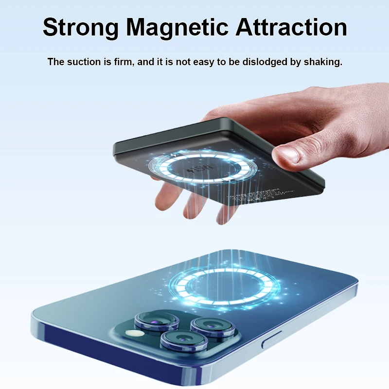 MeeGoo Mini bancos de energia sem fio magnético fino super rápido banco de potência universal portátil carregador powerbank para iPhone Android novo