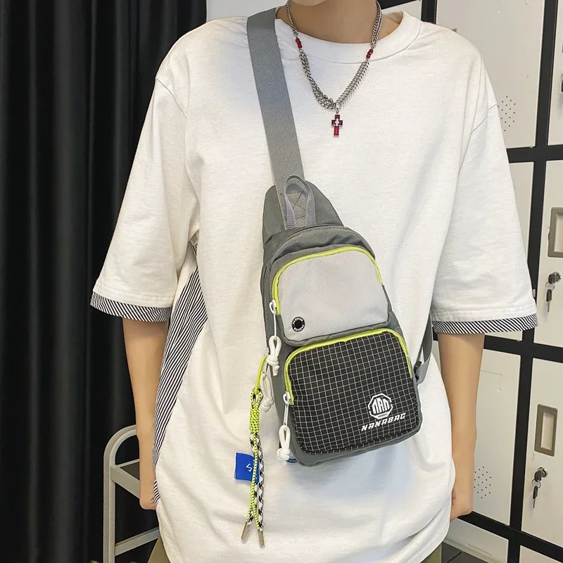 New Zipper Solid Unisex Spring Canvas Women's Crossbody Bag 2024 Hot Selling Inner Partition Fashionable Soft Casual Chest Bag