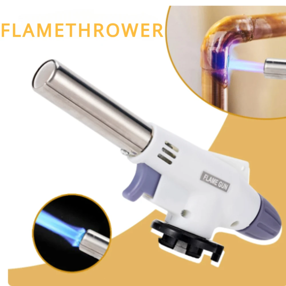 Flame Gun Welding Gas Burner Blowtorch Soldering Butane AutoIgnition Gas-Burner Lighter Heating Cooking Outdoor