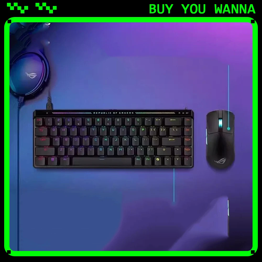 Teclado Magnético ROG Falchion ACE HFX 8Khz RT com Baixa Latência RGB para Jogos, Teclado Mecânico Gasket Hot Swap, Acessórios para PC