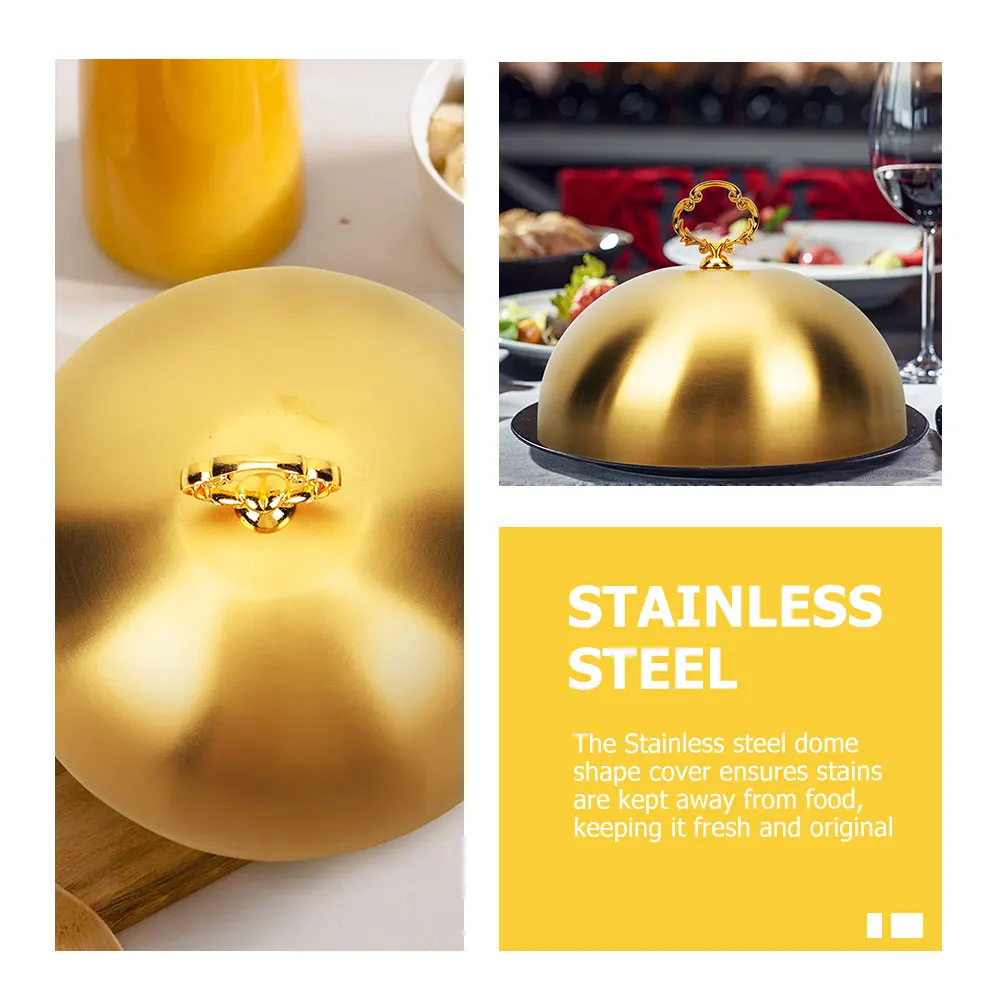 

Luxurious Gold Stainless Steel Steak Cover Dome Lid For Dinner Plates Western Buffet Supplies