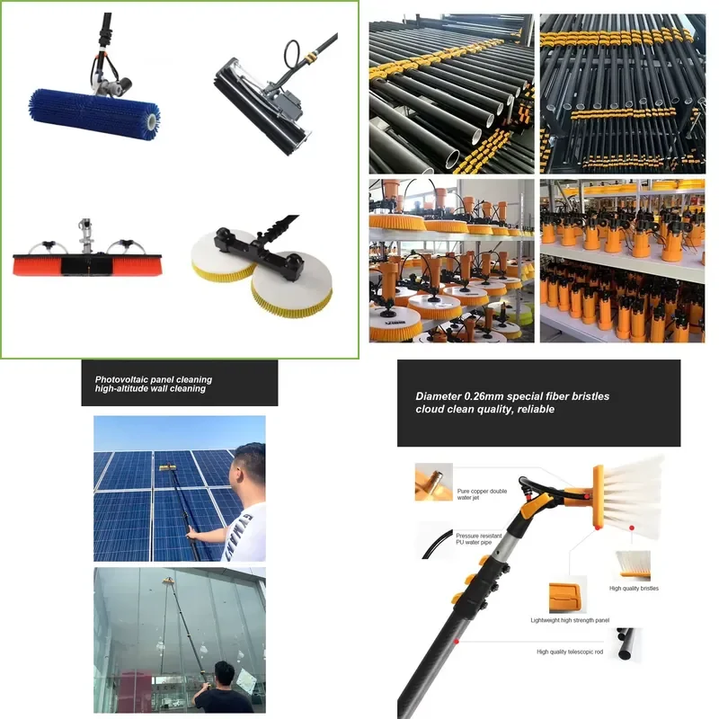 Efficient 7.5m Dual Head Robotic Brush for Automated Solar Array Maintenance High Reach Automatic Cleaning System with Double