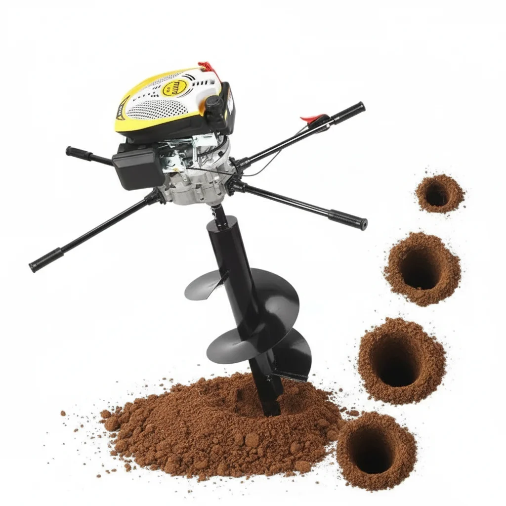 

Ready Ship High Quality Petrol Engine Four Stroke Big Power Handle Earth/Ice Auger Drill Rig with High Torque