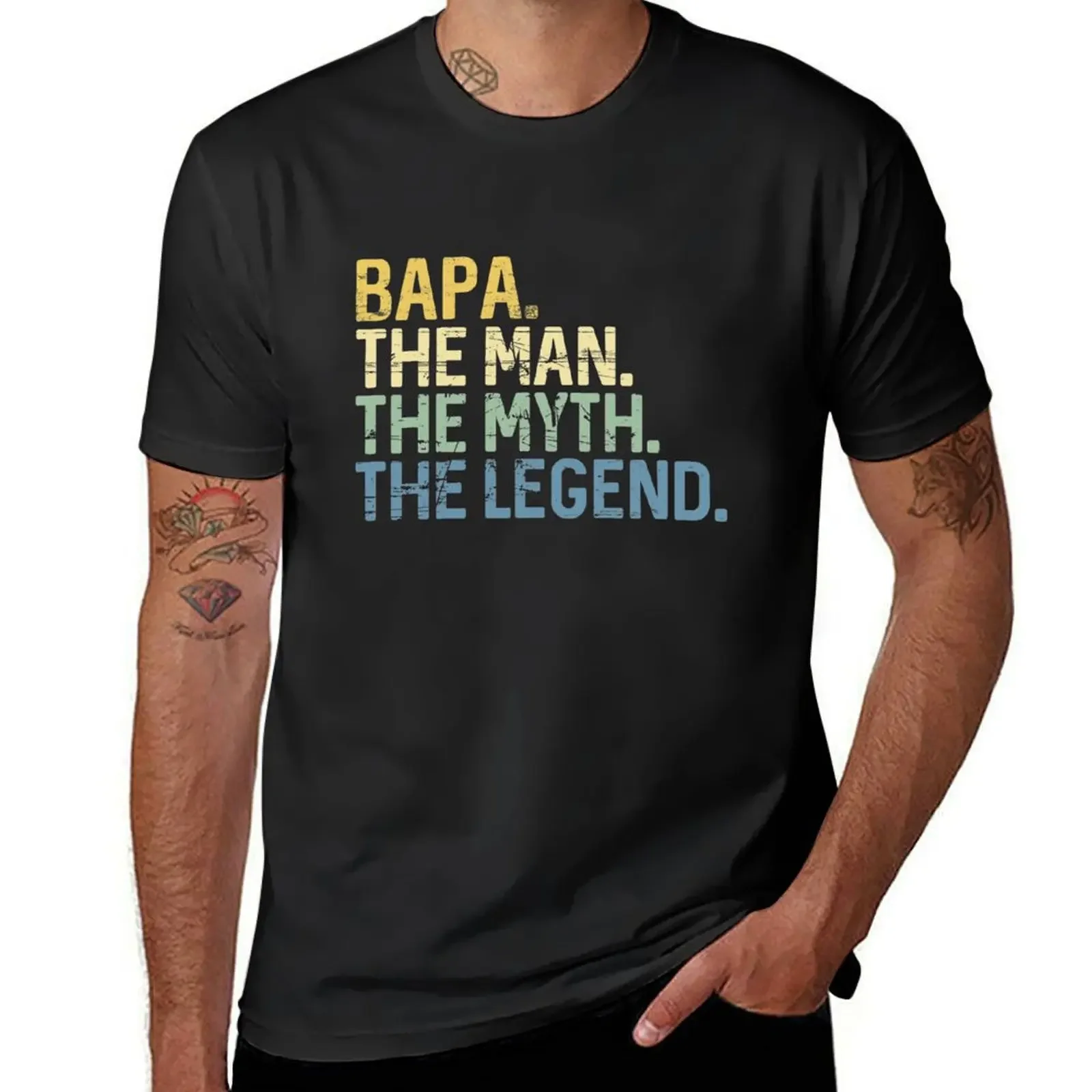 

Bapa The Man The Myth The Legend Vintage Funny Gift Fathers Day T-Shirt summer top men tshirt