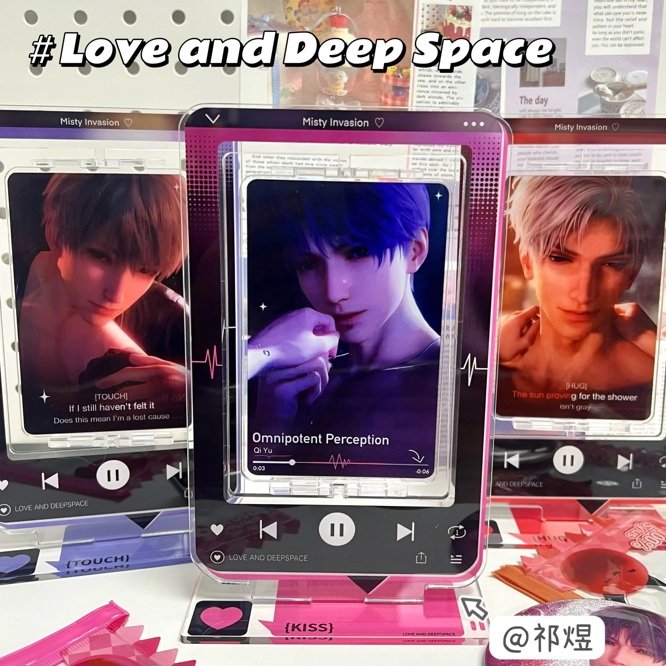 لعبة أنيمي الحب و Deepspace ، Rafayel Zayne ، Louis Sylus تأثيري تدور ، علامة واقفة ، زخرفة سطح المكتب الاكريليك ، زخرفة الكرتون