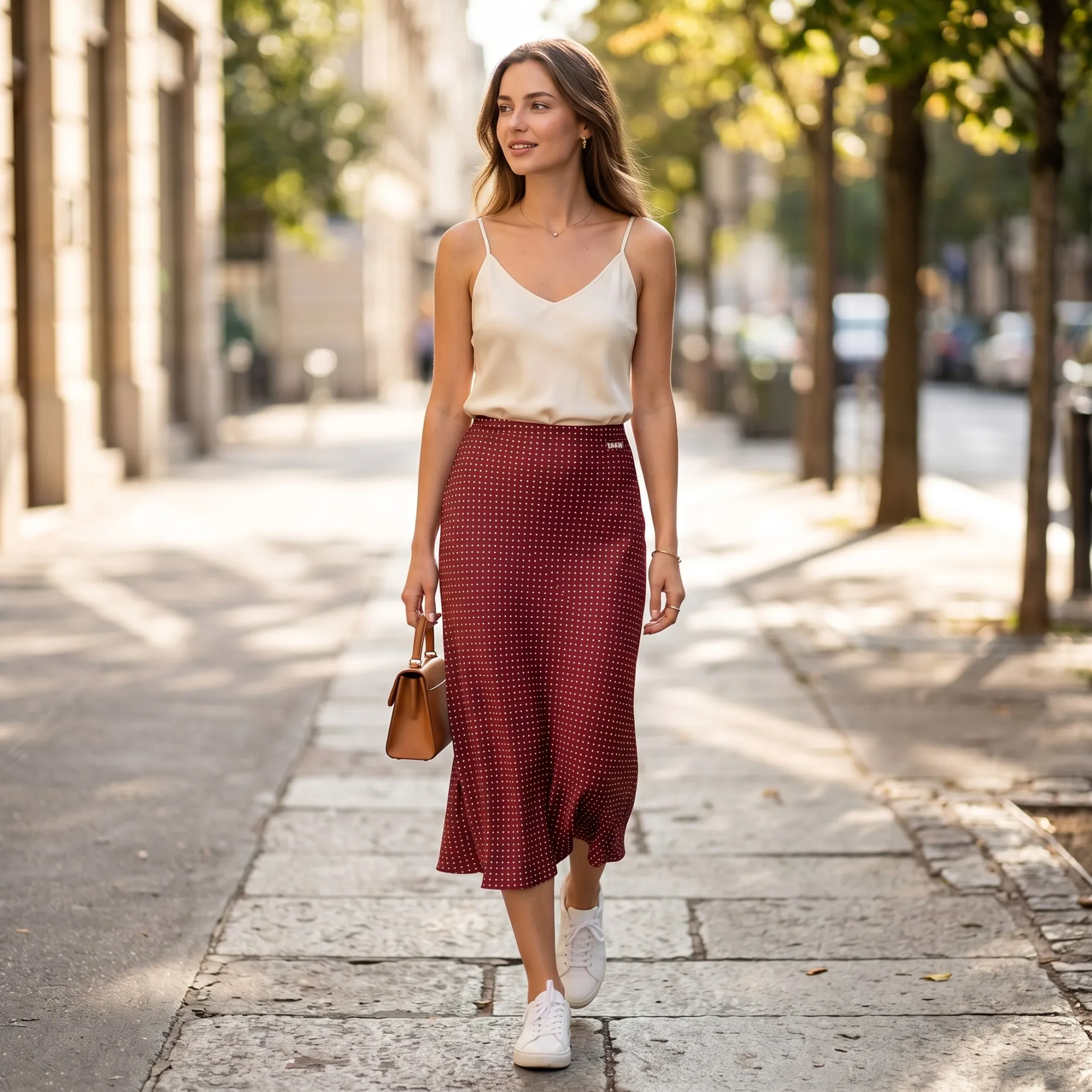 Ladies Elegant Skirt High Waist Midi Length Skirt for Everyday Style Ladies Classic Midi Skirt Solid Color Casual Skirt BC2216