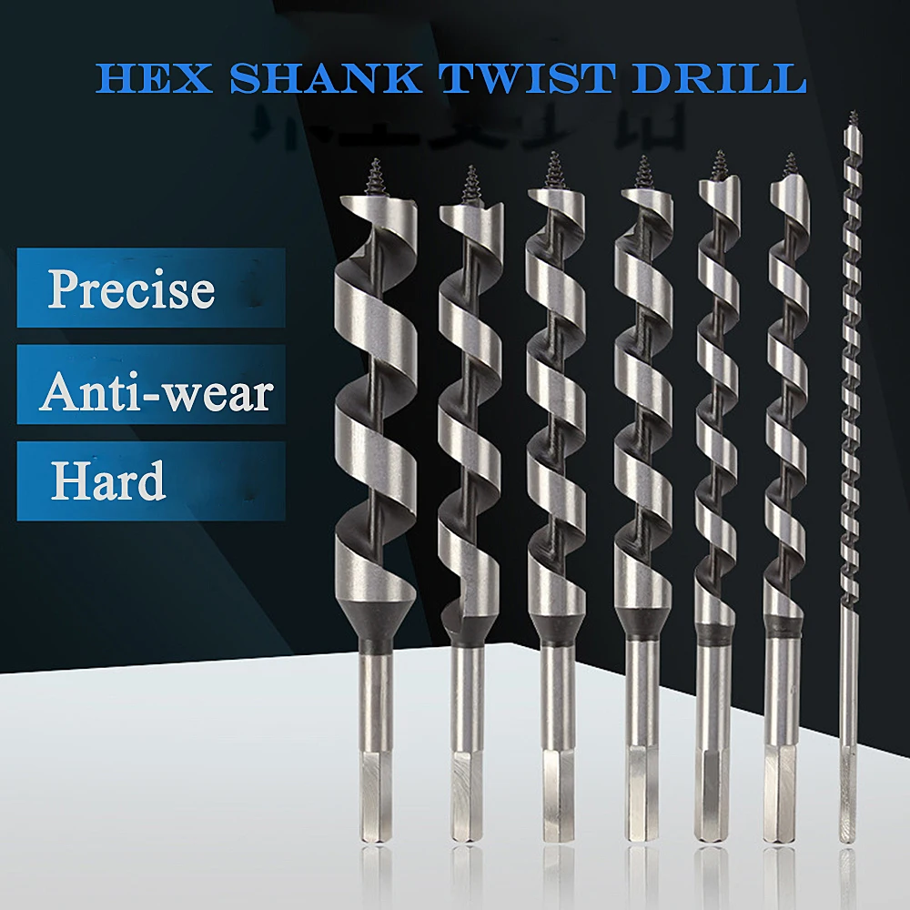 1PC Woodworking Roller Drill 230mm 300mm Long Hexagonal Handle Fried Dough Twists Wood Tapper Wood Door Lock Reaming Tool