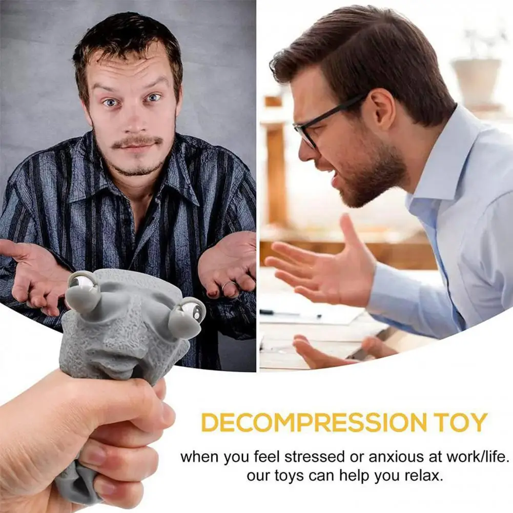 Stone Man Releases Stress Toy Langsam Rebounds Soft Expression Statue Geschenk Stress Moai Kinder Interessierte Squeeze Eyes Re V8U6