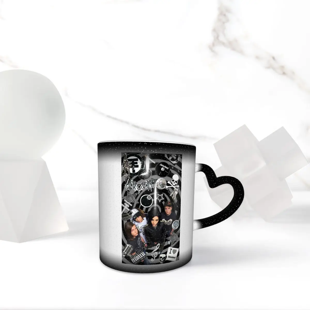 Taza con emblema de Tokio Hotel, divertidas tazas de café de cerámica, tazas de té, taza de leche, regalos para amigos