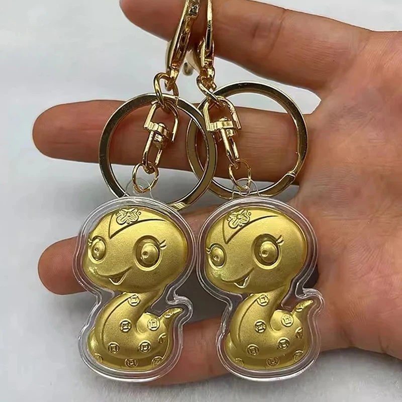 2025 Snake Keychain Pendant Cartoon New Year Zodiac Snake Auspicious Pendant Women's Bag Charms Spring Festival Gifts