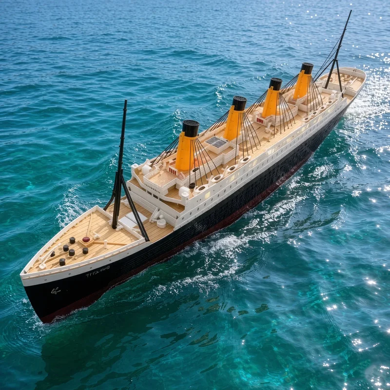 Hot 2.4G 81cm Titanic Remote Control Cruise Ship Speedboat Water Toy RC Electric 3 Motor With Lights Model waterproof ornaments