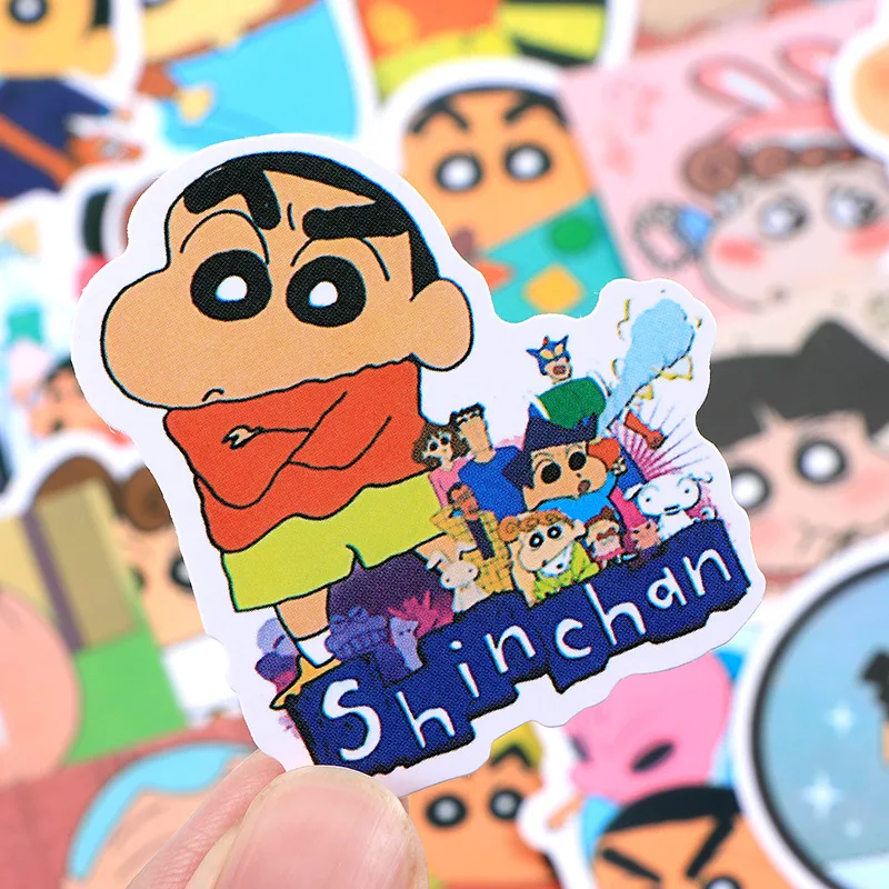 50 100Pcs/Bag Crayon Shin Chan Stickers Handbag Phone Case Luggage Refrigerator Helmet Tablet Children's Material Stickers