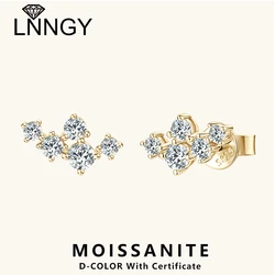 Lnngy 3mm&2.5mm&2mm Moissanite Earring for Women ohrringe silber 925 Sterling Silver Stud Earrings Daily Life Fashion Jewelry