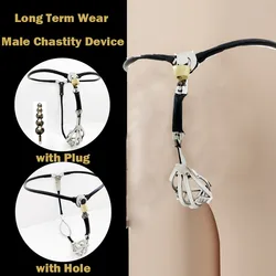 Male Sex Shield Invisible Chastity Belt Hollow Penis Cock Cage Device Anal Hole Anus Plug SM Restraint Locking Panties Underwear