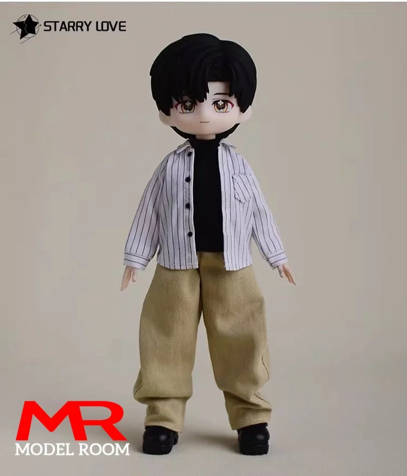 Camicia a Righe a Maniche Lunghe 1/12, Modello di Abbigliamento Compatibile con Action Figure 1:12 Romankey Notaman SnailShell, Bambole BJD Ashi Azone