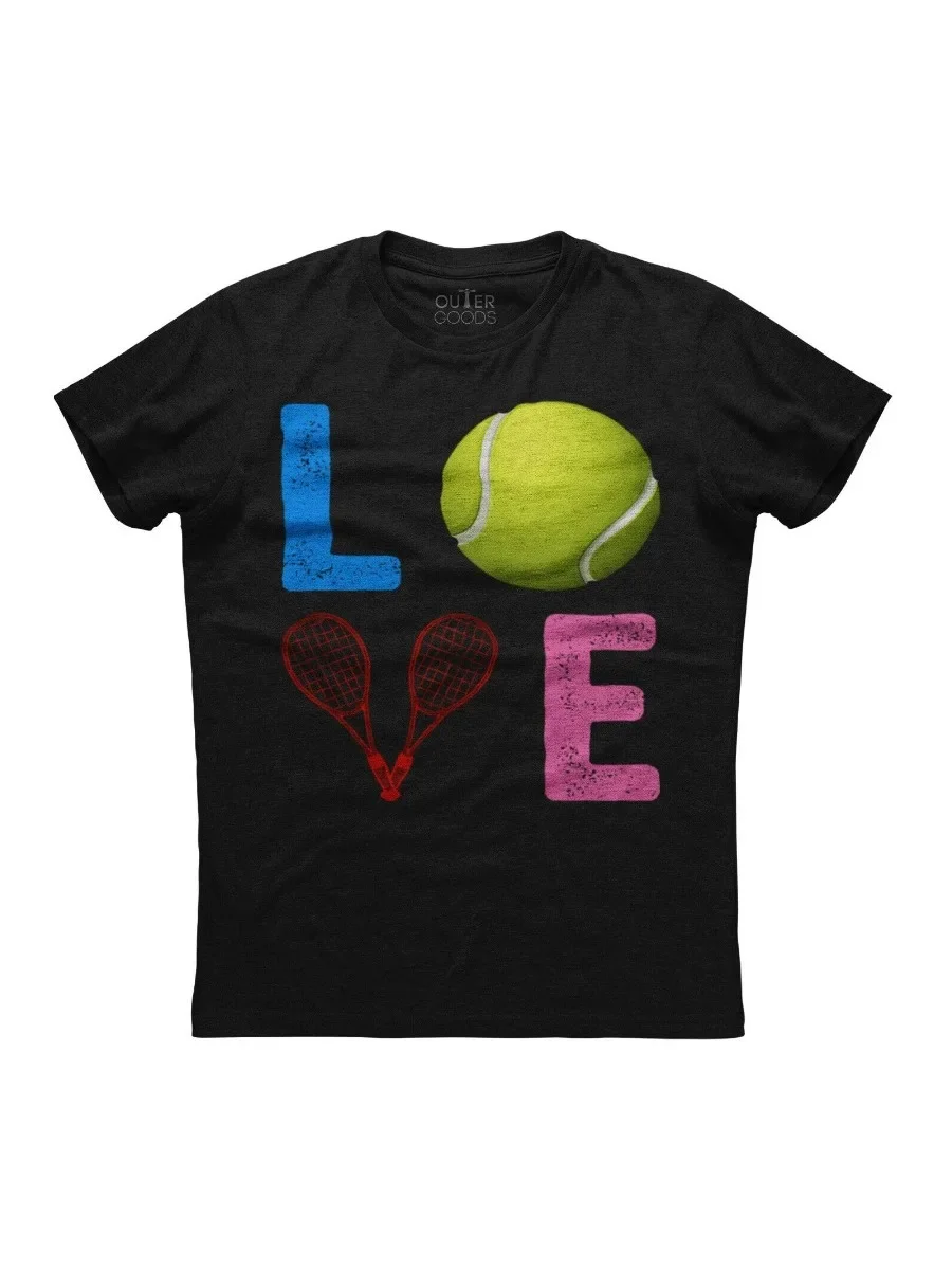Love Tennis Balls And Bat. Personalized Graphic Printed T-Shirt. Summer Cotton O-Neck Short Sleeve Mens T Shirt New S-3XL