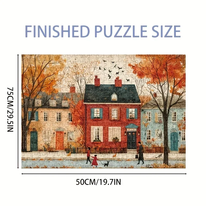 حقيبة 1000 قطع لغز الكبار 1000 قطعة بازل قطع 70x50 سنتيمتر الطفولة الخريف مشهد جدار الفن جامعي ، كرتون حقيبة لغز #1