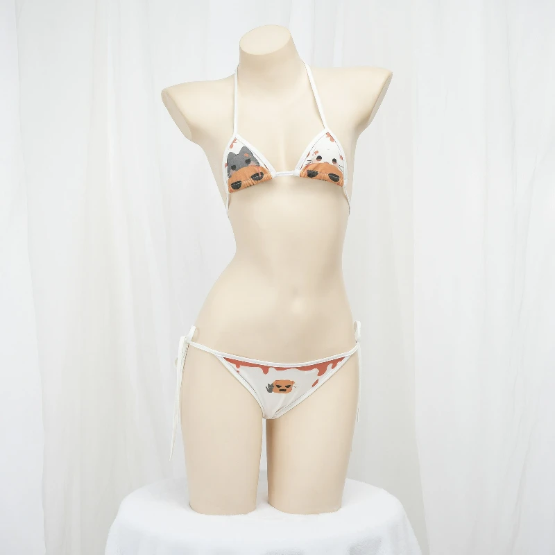 Sexy Lingerie Anime Print Bikini Set Sexy Triangle Bra Tie Side Panty Kawaii St… - Image 6