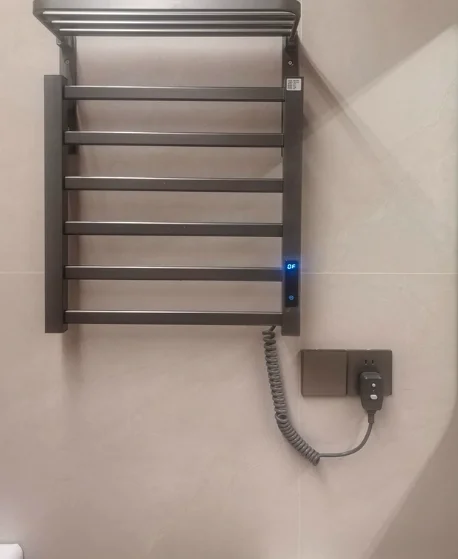 مجفف رف المناشف الذكي الكهربائي المُسخن مكون من 4 طبقات مع تعقيم سريع ومثبت على الحائط ولا يتطلب حفر #3
