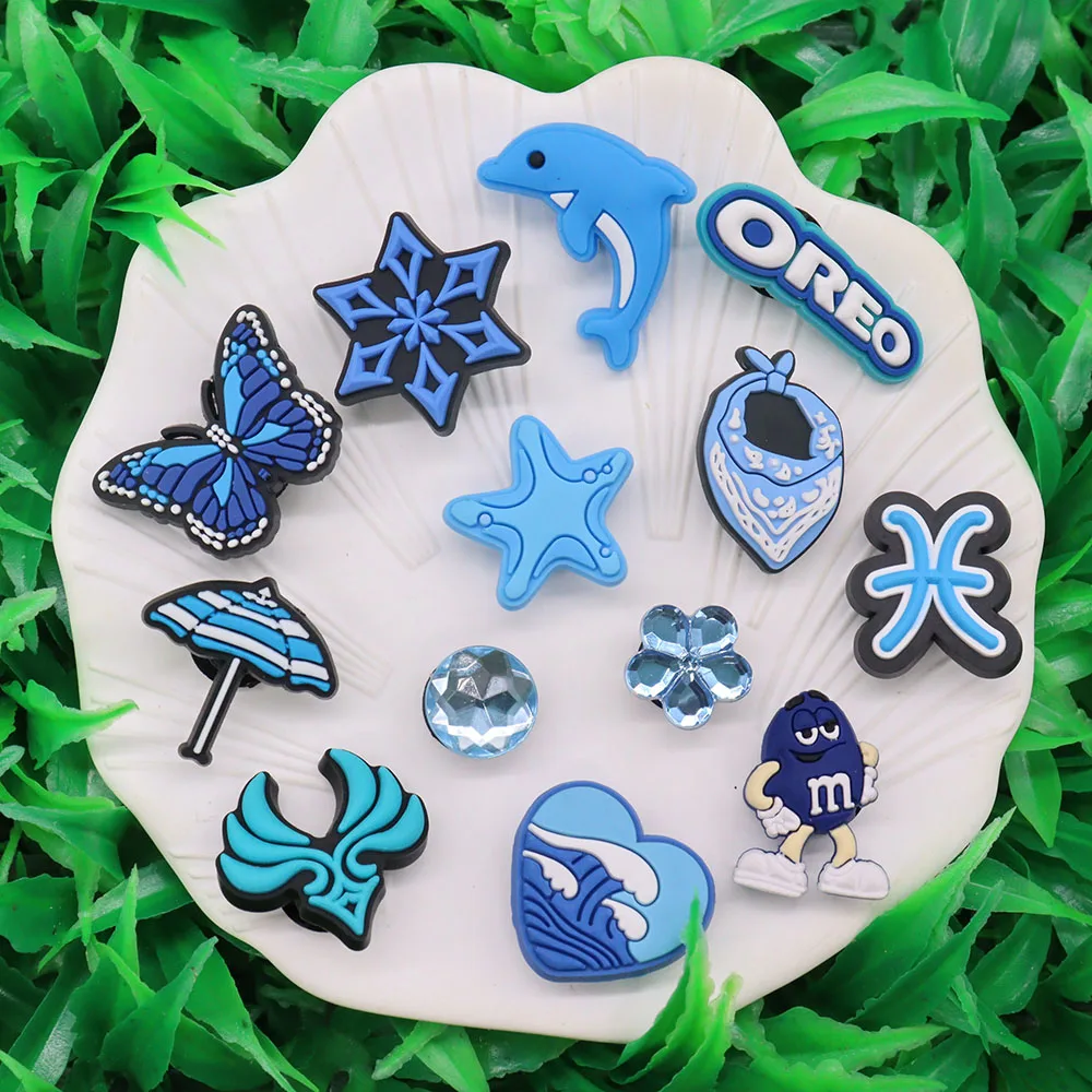 1-13Pcs Butterfly Dolphin Waves PVC Sandals Shoes Accessories Umbrella Garden Shoe Decorations Fit Boys Girls Charm