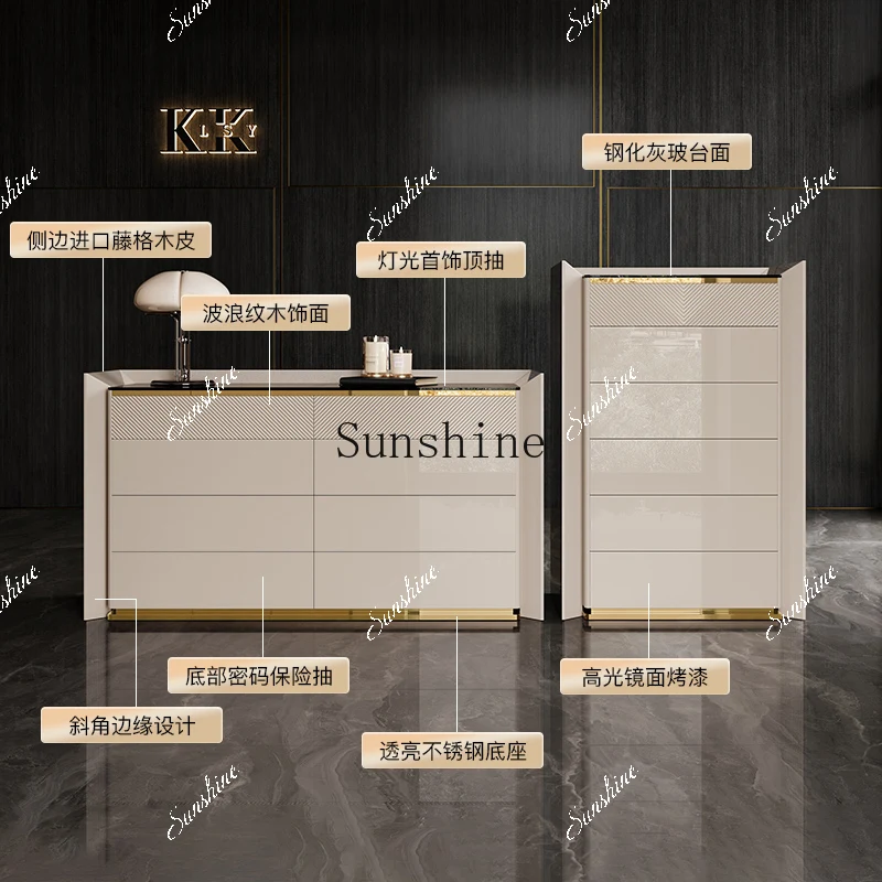 Light luxury floor-to-ceiling eight-bucket cloakroom storage jewelry cabinet master bedroom high-end bedside cabinet  FT