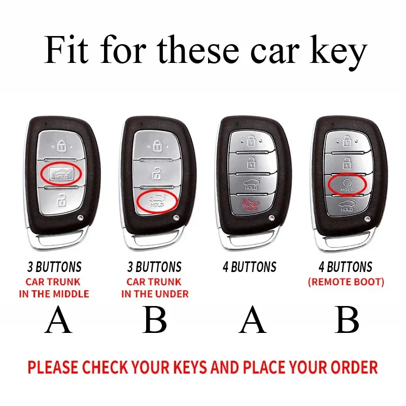 Zinc Alloy + Silicone Car Key Case Cover Fob Holder for Hyundai Tucson Santa Fe Rena Sonata Elantra Creta Ix35 Ix45 I10 I30 I40