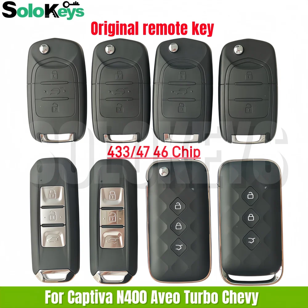 

SOLOKEYS 433MHz 46/47 Chip Original Remote Key For Aveo Captiva N400 Turbo Groove Blazer Enjoy Optra Hector