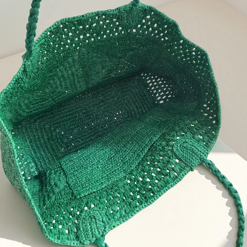 Bohemian Hollow Flower Straw Woven Crossbody Bag Summer Beach Vacation Handbag Crochet Knit Shoulder Purse Retro Handmade Rattan