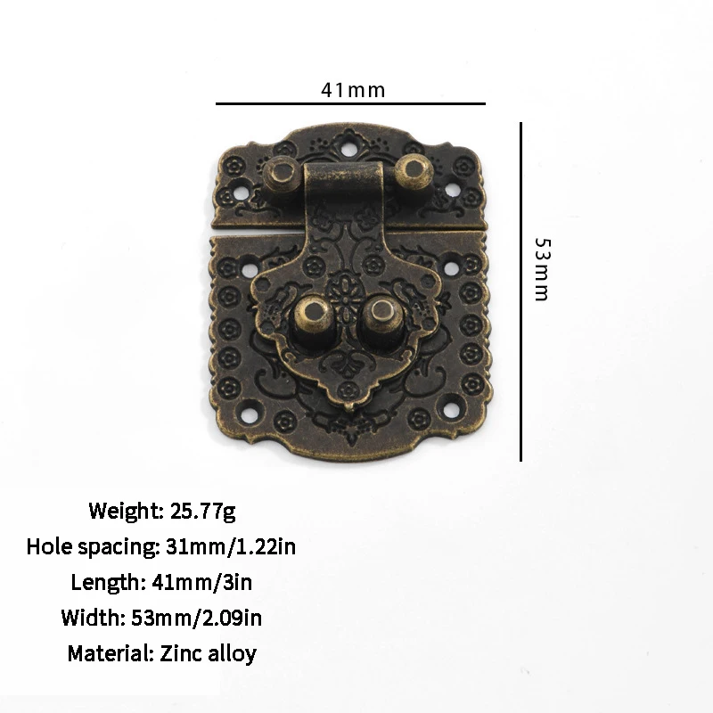 Antique Hasp Latch with Password Lock, Perfect for Wine Box Panel, Hardware Accessory