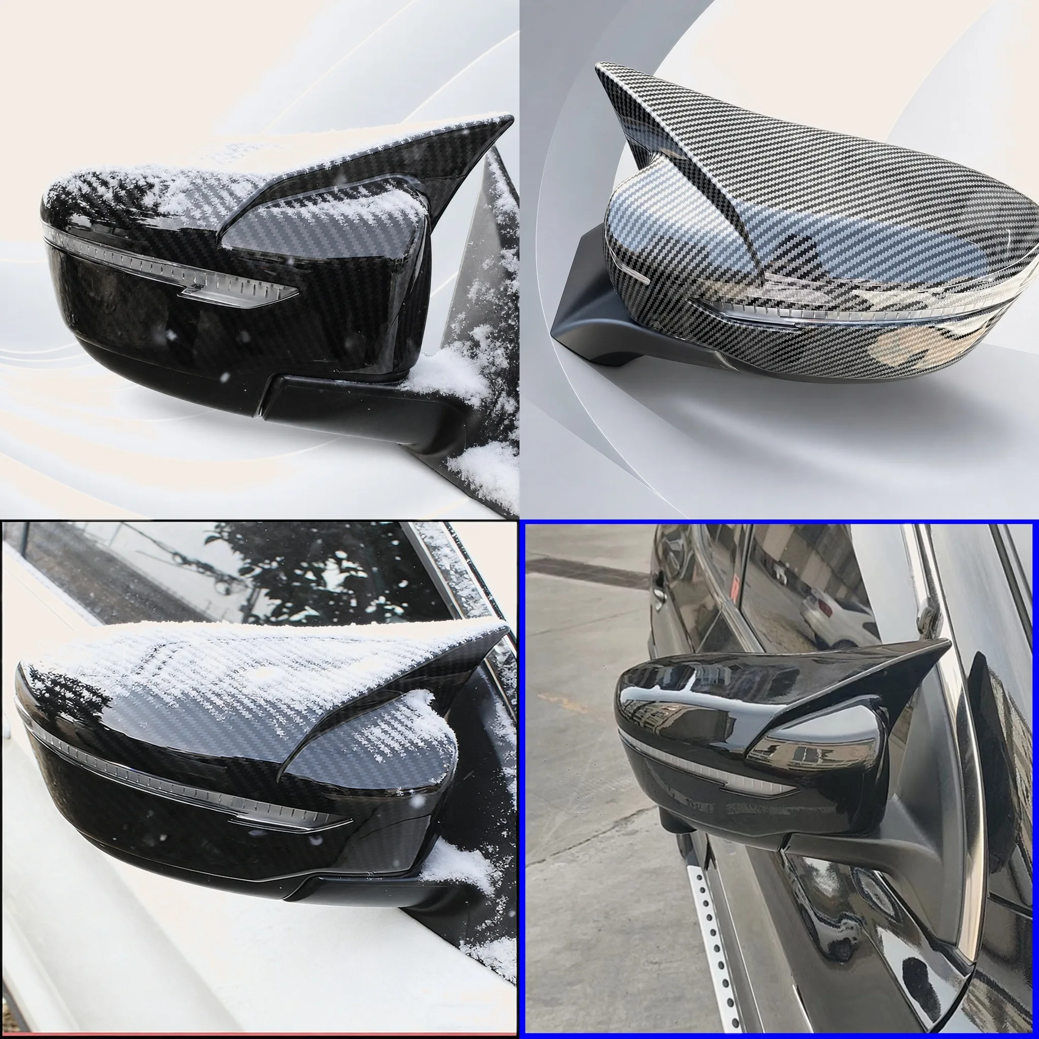 

Car Styling For Nissan JUKE 2015-2018 Rearview Mirror Cover Caps Trim With Horn Decorative Auto Parts Accessories