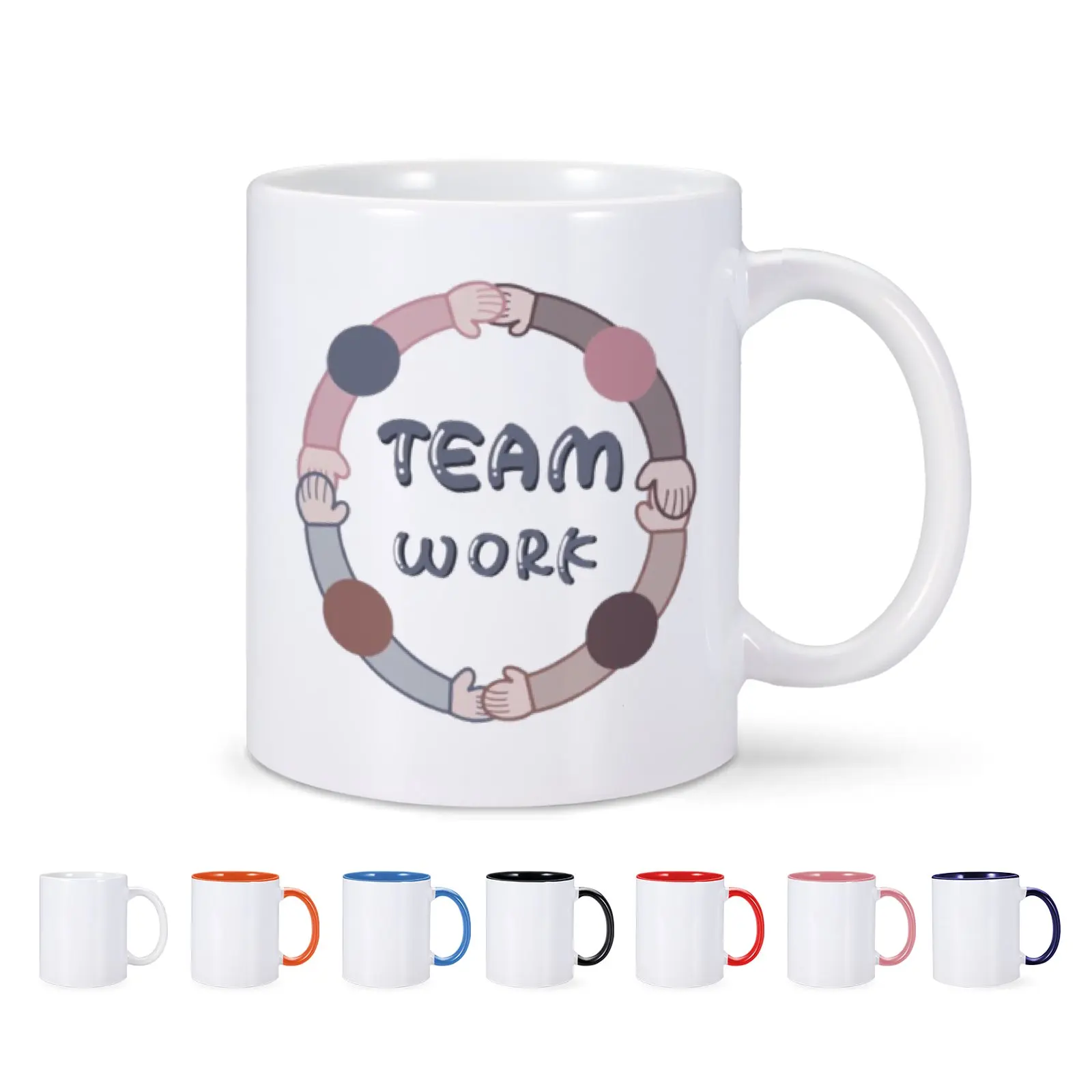 11oz Creative Team Ceramic Coffee Mug Milk Tea Hot Water Drinkware Multicolor Cup Gift for Teamwork Coworker Boss Present