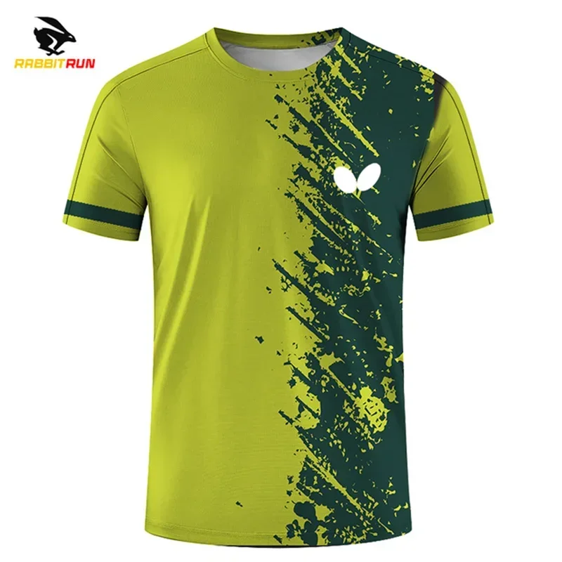 Camisetas de tenis de mesa para hombres y mujeres, camisetas de Bádminton de manga corta, uniformes de entrenamiento de competición, deportes de